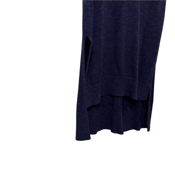 Anthropologie Sleeveless V Neck Sweater High Low Navy Blue Size Medium - Picture 5 of 10